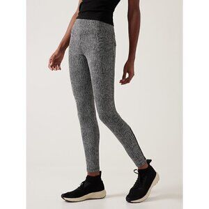 Athleta DELANCEY Textured MOTO TIGHTS Black Printed Leggings XS